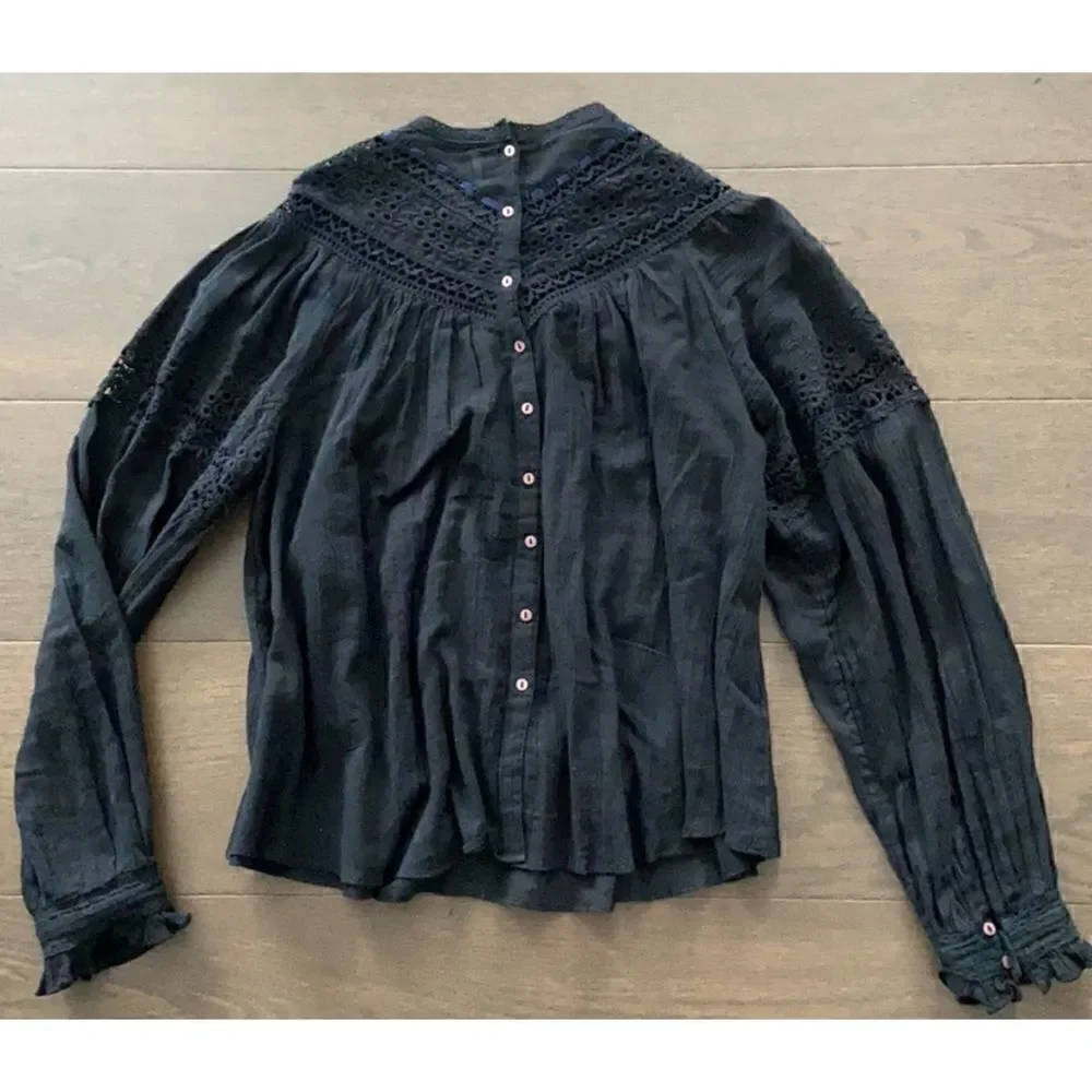 FREE PEOPLE ABIGAIL VICTORIAN TOP Size S